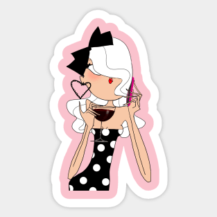 Georgiana on the phone Sticker